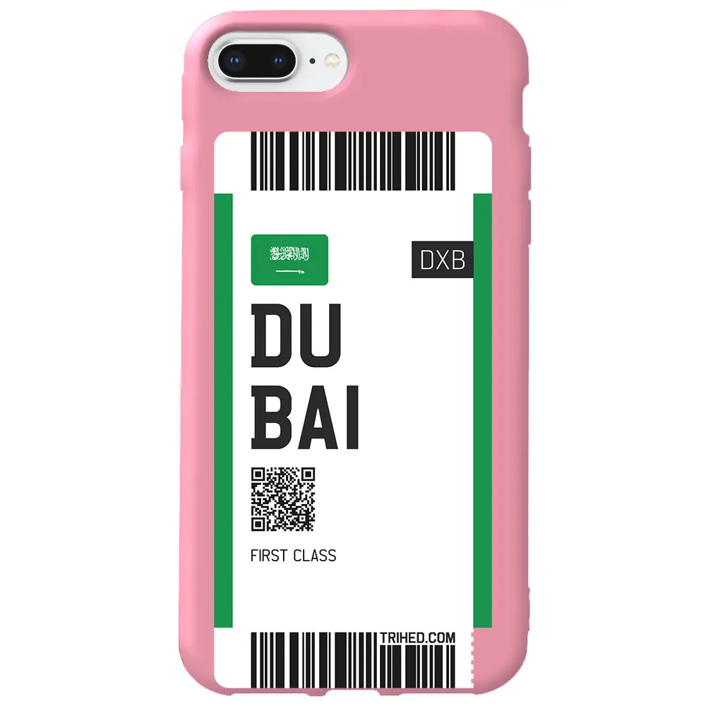 Apple iPhone 7 Plus Pembe Renkli Silikon Telefon Kılıfı - Dubai Bileti