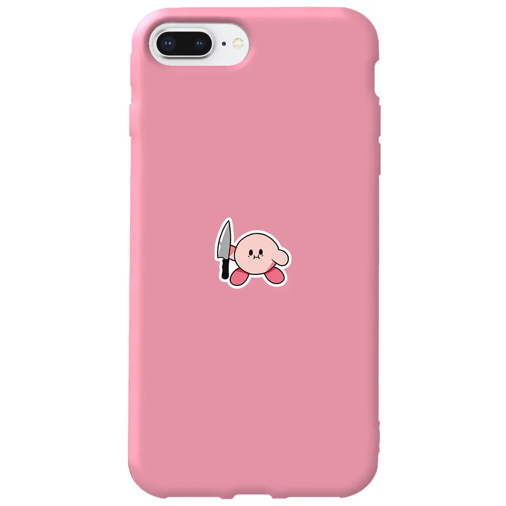 Apple iPhone 7 Plus Pembe Renkli Silikon Telefon Kılıfı - Kirby