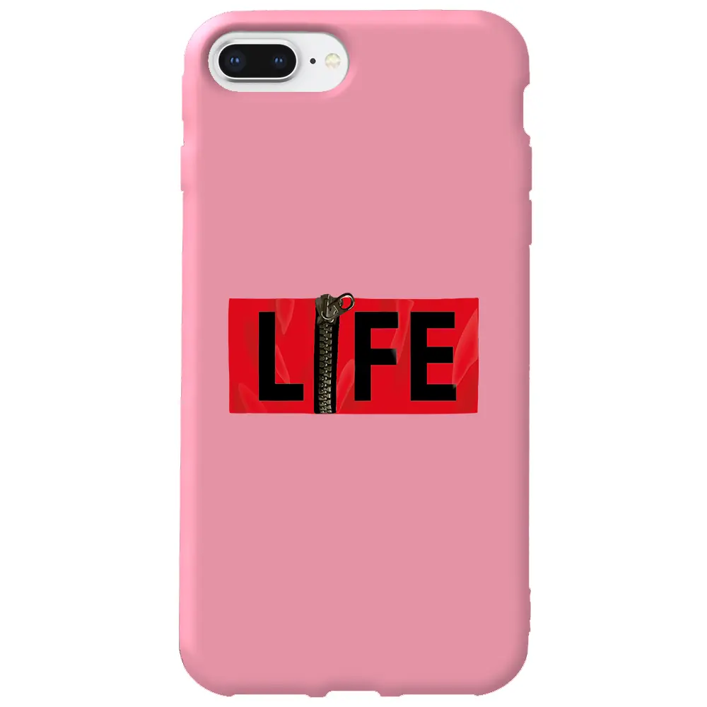 Apple iPhone 7 Plus Pembe Renkli Silikon Telefon Kılıfı - Life