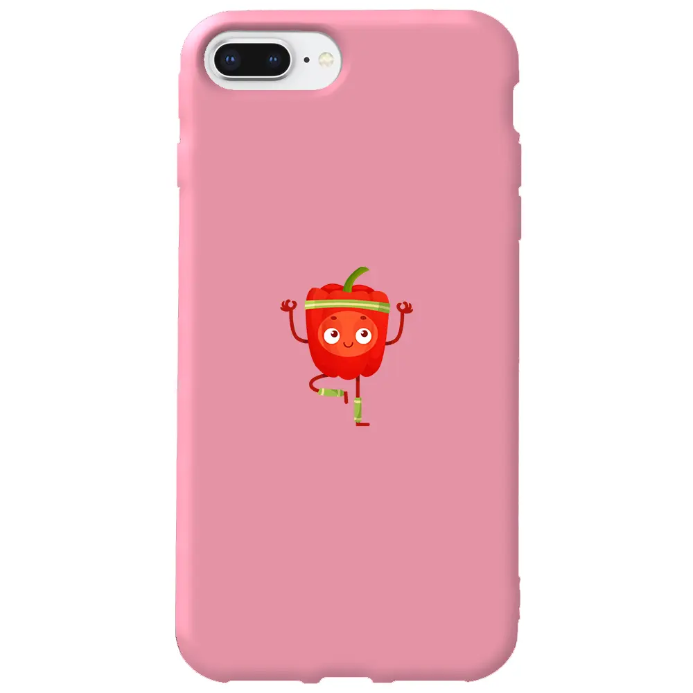 Apple iPhone 7 Plus Pembe Renkli Silikon Telefon Kılıfı - Mr. Pepper
