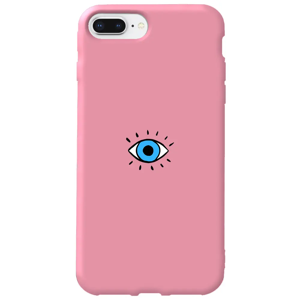 Apple iPhone 7 Plus Pembe Renkli Silikon Telefon Kılıfı - One Eye