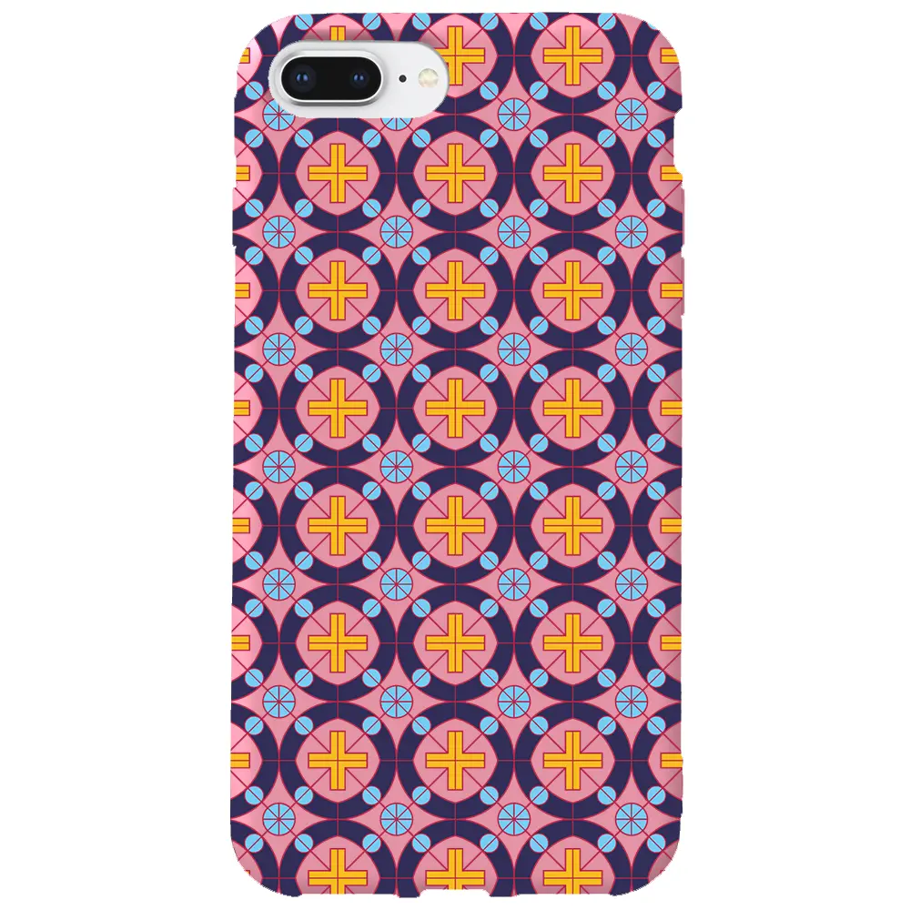 Apple iPhone 7 Plus Pembe Renkli Silikon Telefon Kılıfı - Ottomans Tiles