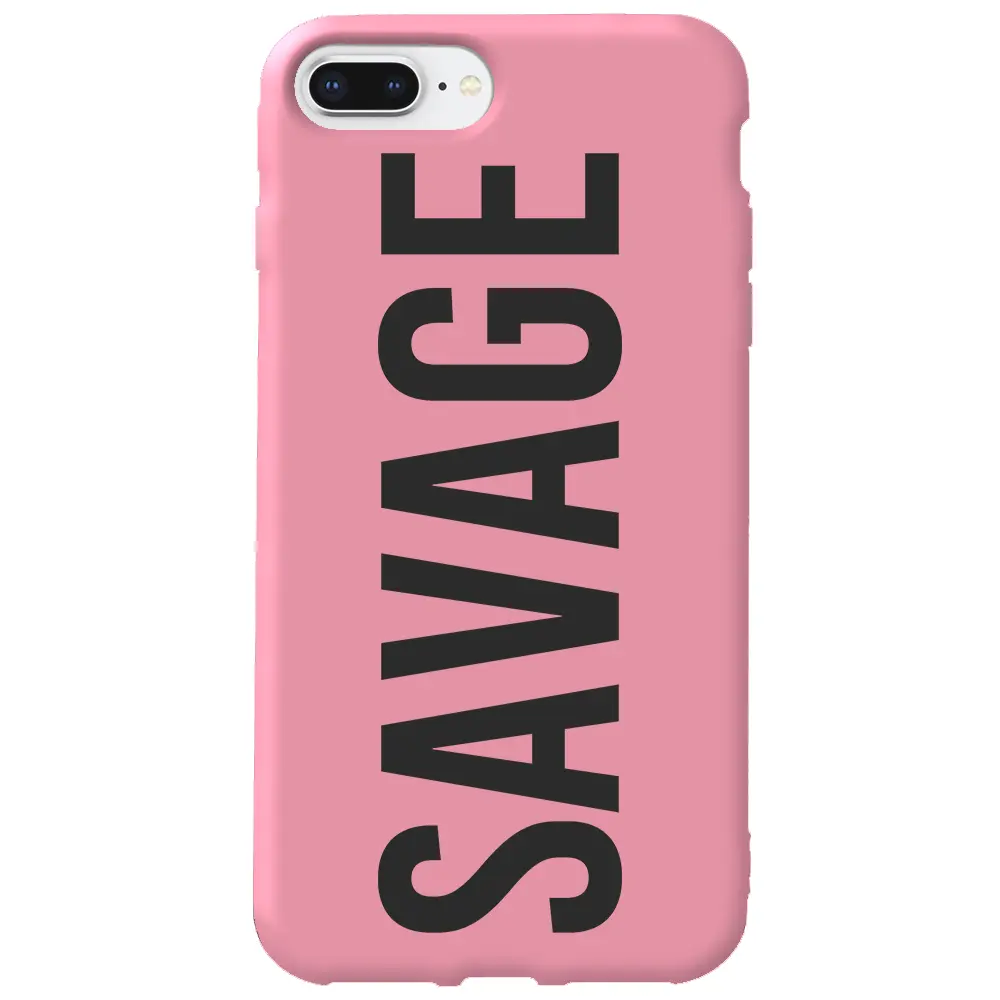 Apple iPhone 7 Plus Pembe Renkli Silikon Telefon Kılıfı - Savage