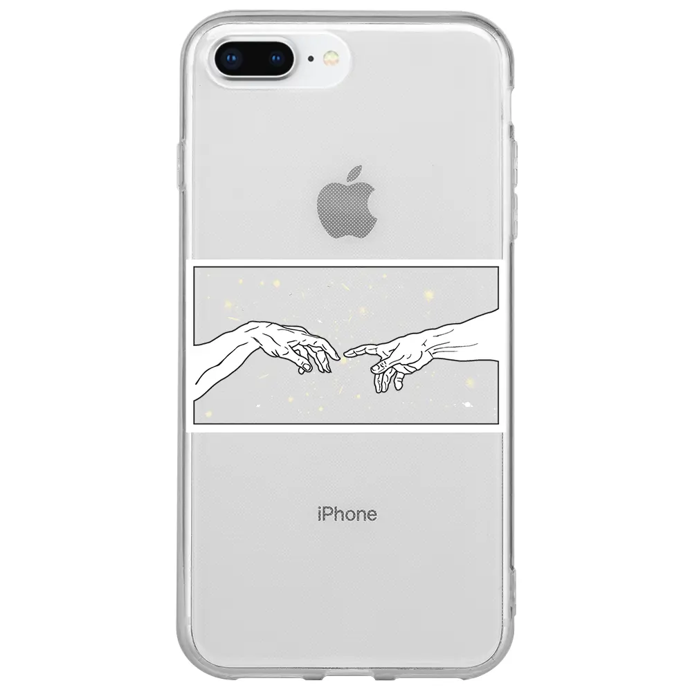 Apple iPhone 7 Plus Şeffaf Telefon Kılıfı - Adem'in Yaratılışı 2
