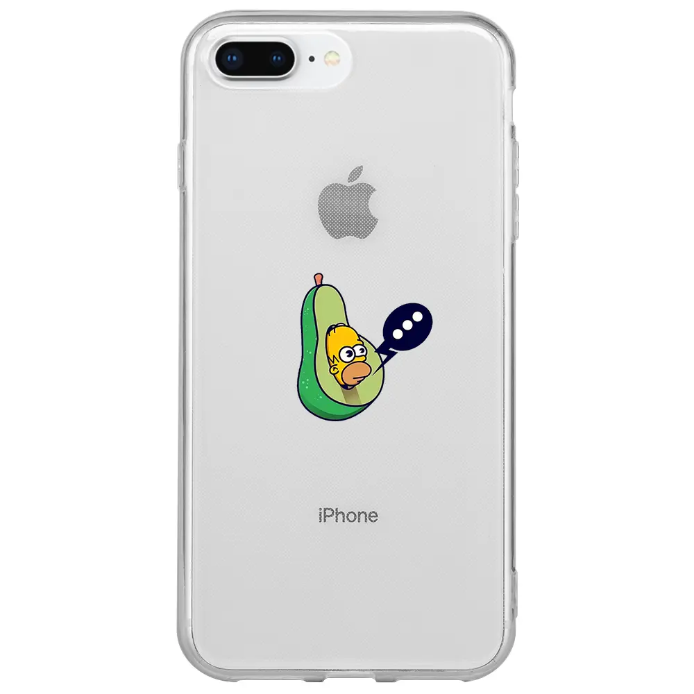 Apple iPhone 7 Plus Şeffaf Telefon Kılıfı - Avokado Simpson