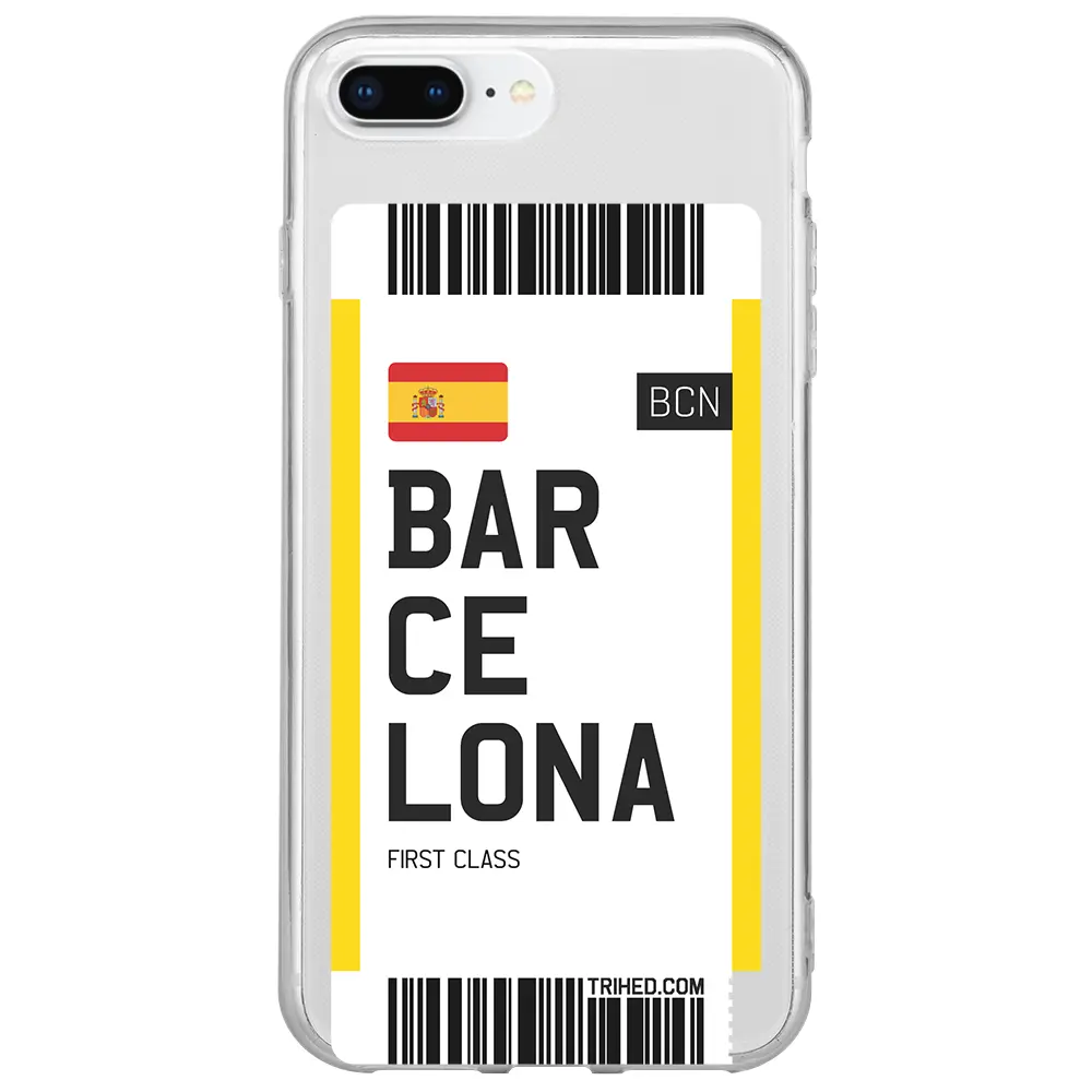 Apple iPhone 7 Plus Şeffaf Telefon Kılıfı - Barcelona Bileti