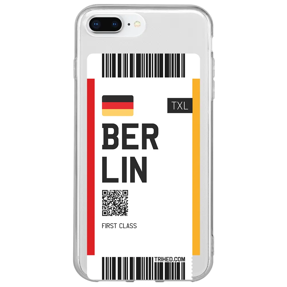 Apple iPhone 7 Plus Şeffaf Telefon Kılıfı - Berlin Bileti