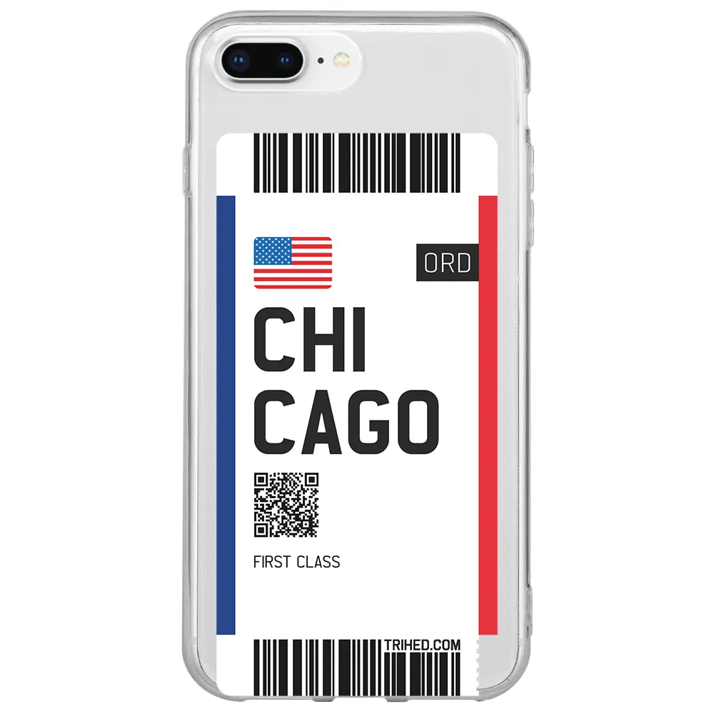 Apple iPhone 7 Plus Şeffaf Telefon Kılıfı - Chicago Bileti