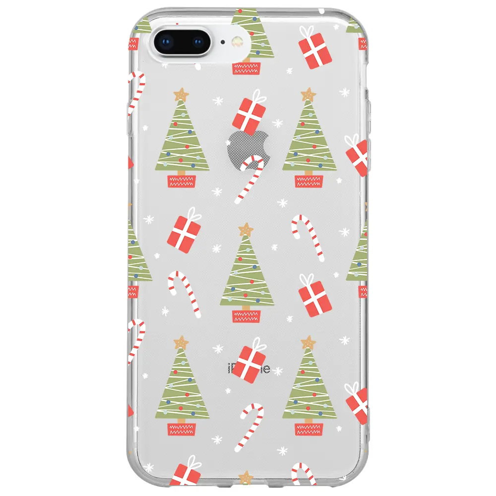 Apple iPhone 7 Plus Şeffaf Telefon Kılıfı - Christmas Candy