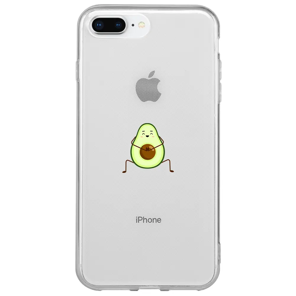 Apple iPhone 7 Plus Şeffaf Telefon Kılıfı - Cute Avokado