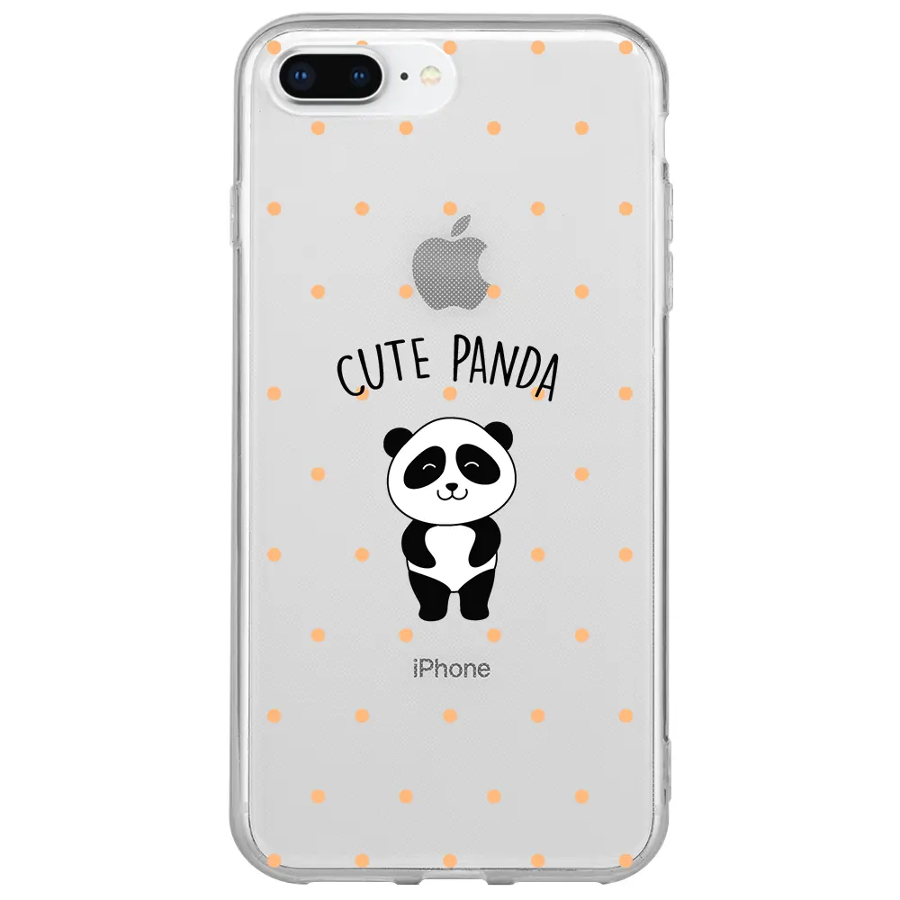 Apple iPhone 7 Plus Şeffaf Telefon Kılıfı - Cute Panda