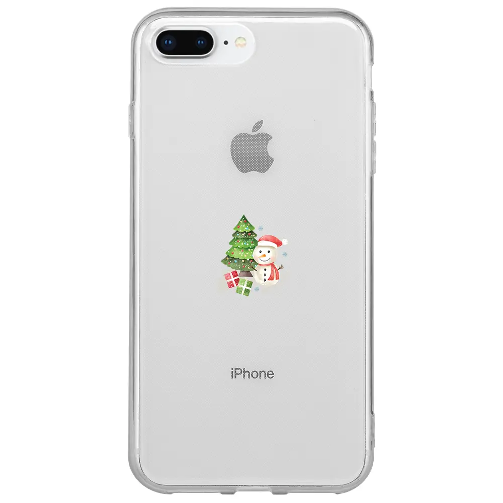 Apple iPhone 7 Plus Şeffaf Telefon Kılıfı - Cute Snowman
