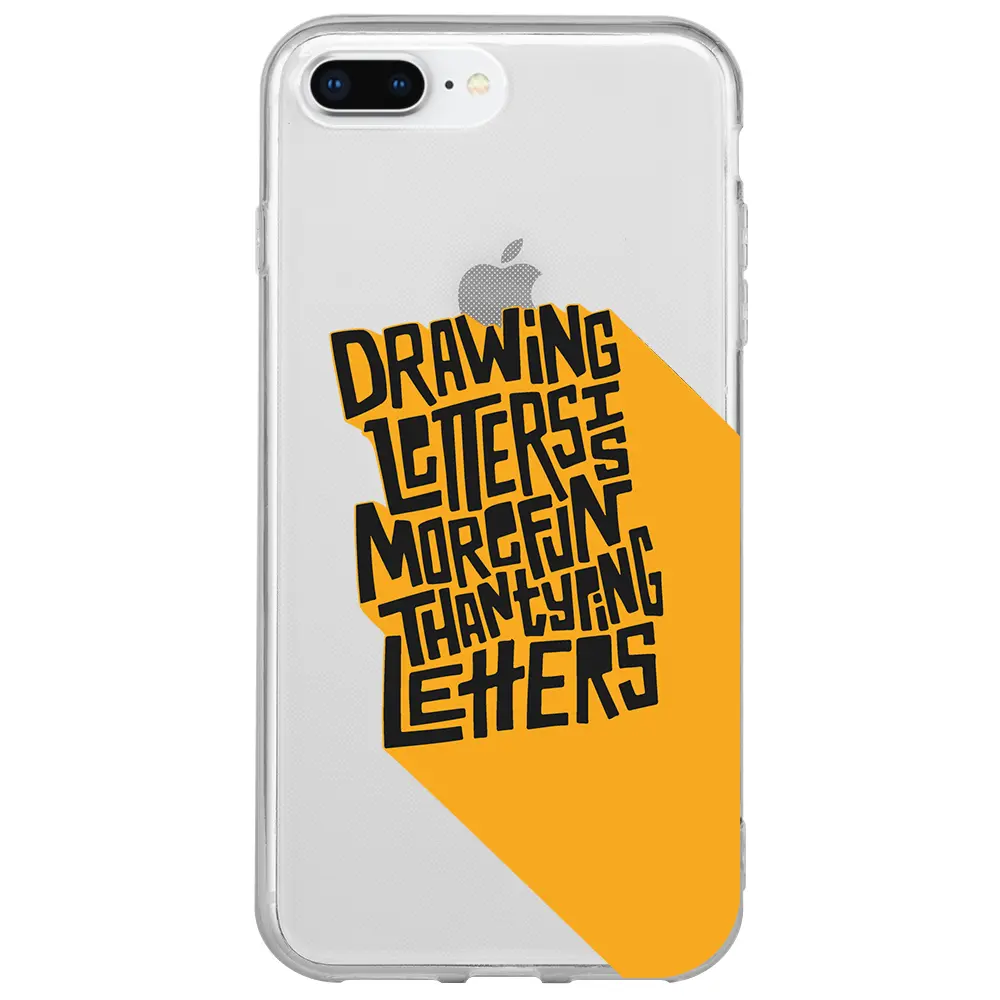 Apple iPhone 7 Plus Şeffaf Telefon Kılıfı - Drawing Letters