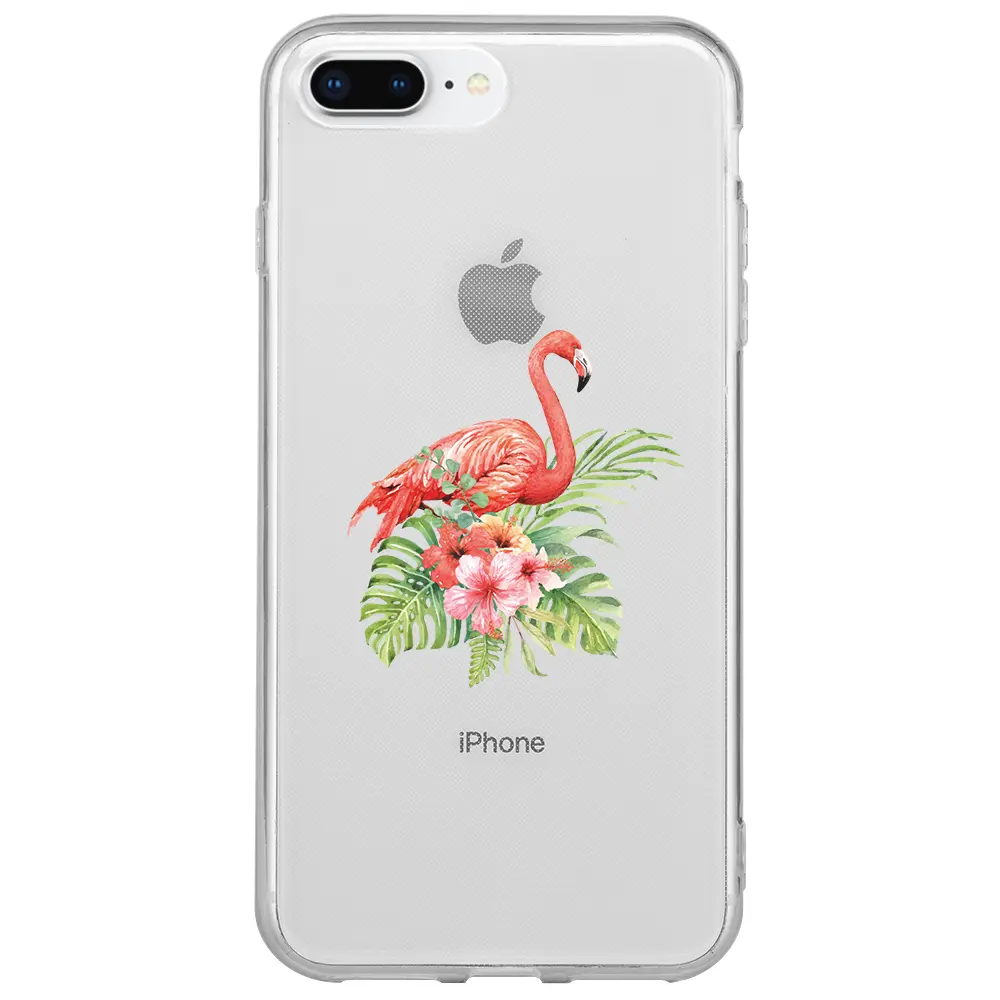 Apple iPhone 7 Plus Şeffaf Telefon Kılıfı - Flamingo
