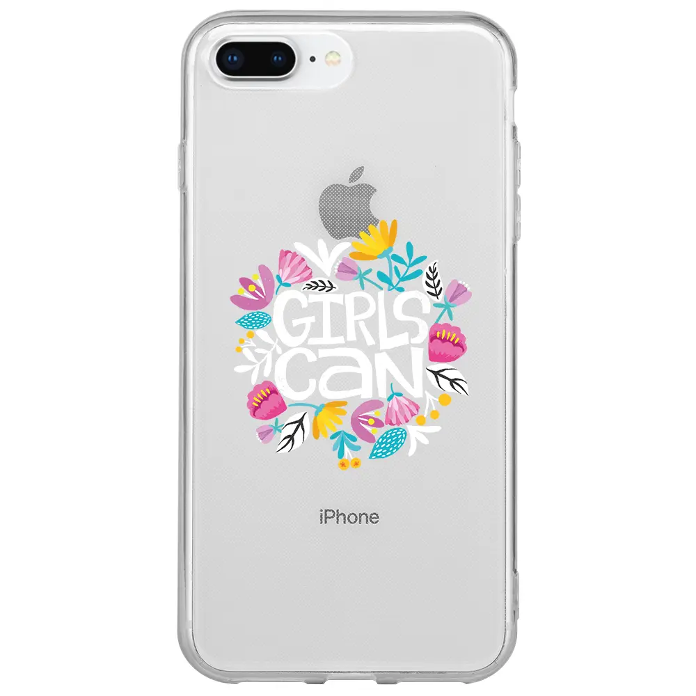 Apple iPhone 7 Plus Şeffaf Telefon Kılıfı - Girls Can