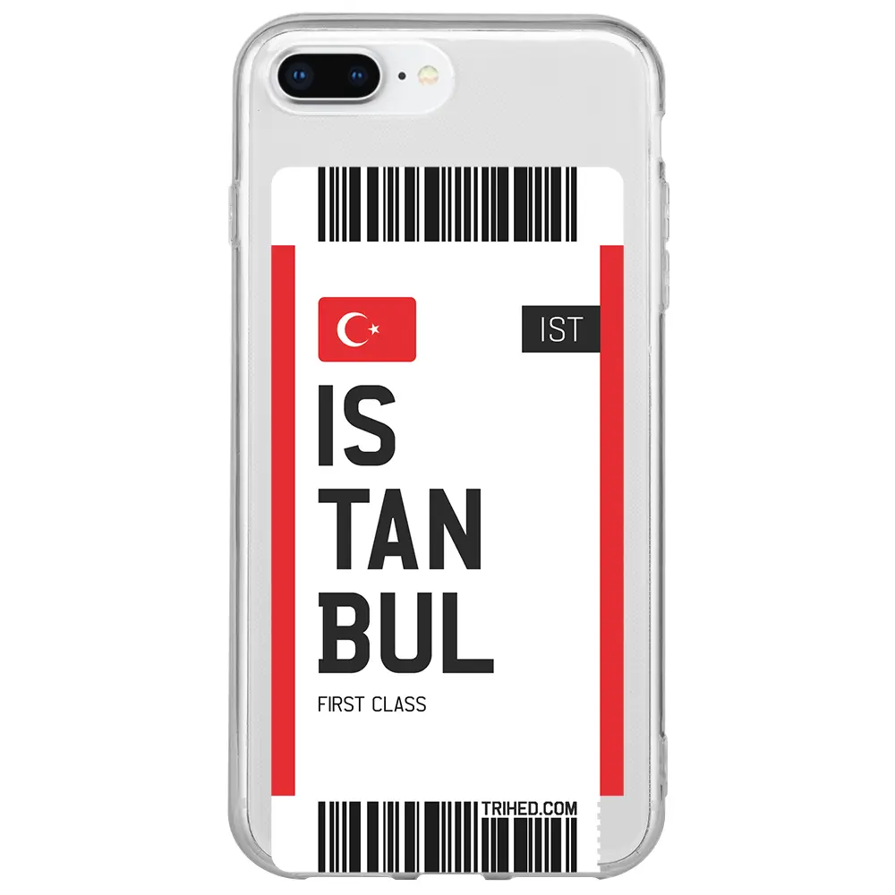 Apple iPhone 7 Plus Şeffaf Telefon Kılıfı - İstanbul Bileti