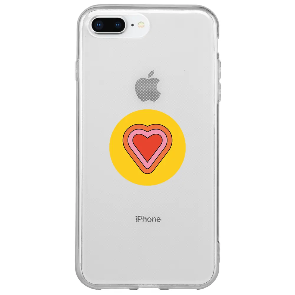 Apple iPhone 7 Plus Şeffaf Telefon Kılıfı - Kalp