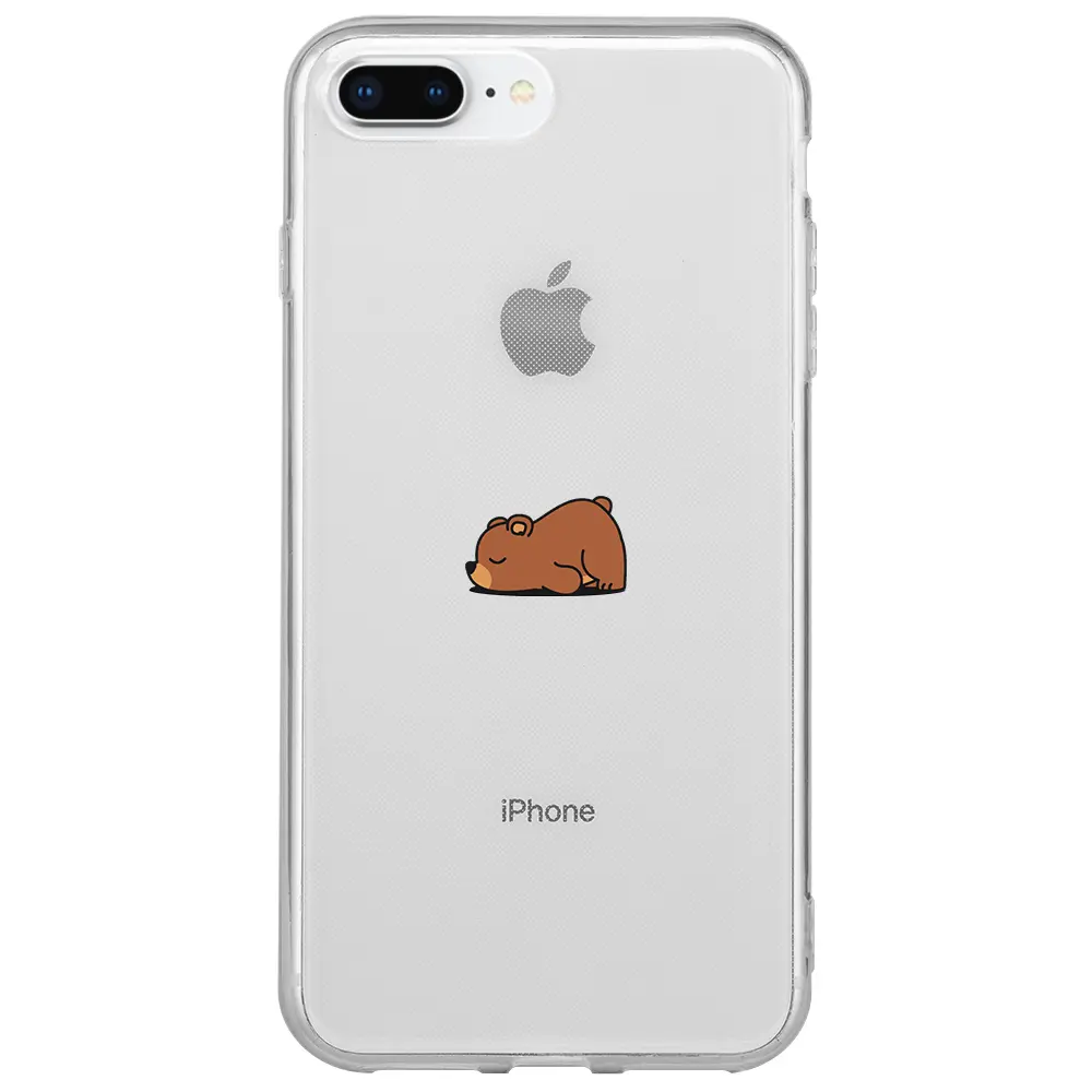 Apple iPhone 7 Plus Şeffaf Telefon Kılıfı - Lazy Bear