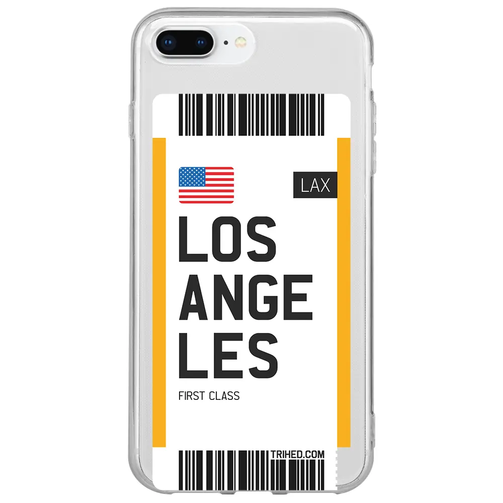 Apple iPhone 7 Plus Şeffaf Telefon Kılıfı - Los Angeles Bileti