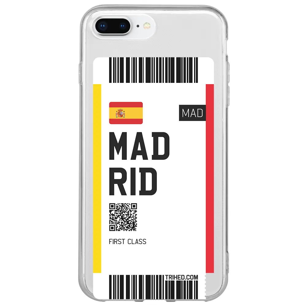 Apple iPhone 7 Plus Şeffaf Telefon Kılıfı - Madrid Bileti