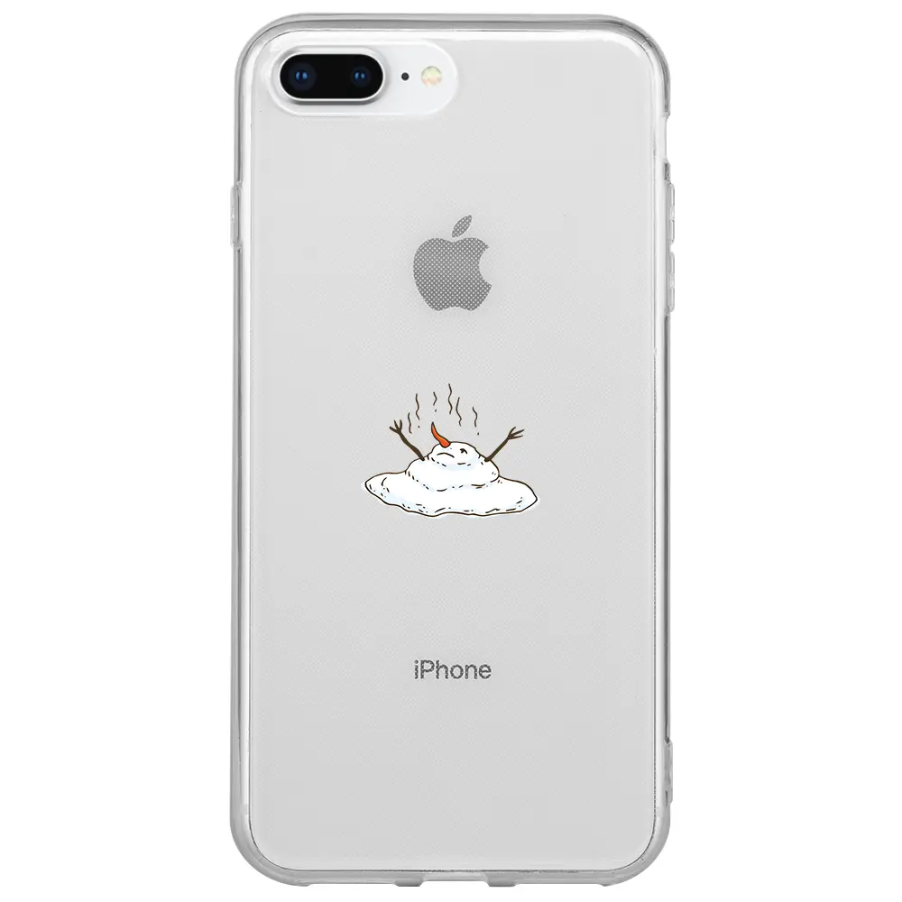 Apple iPhone 7 Plus Şeffaf Telefon Kılıfı - Melting Snowman