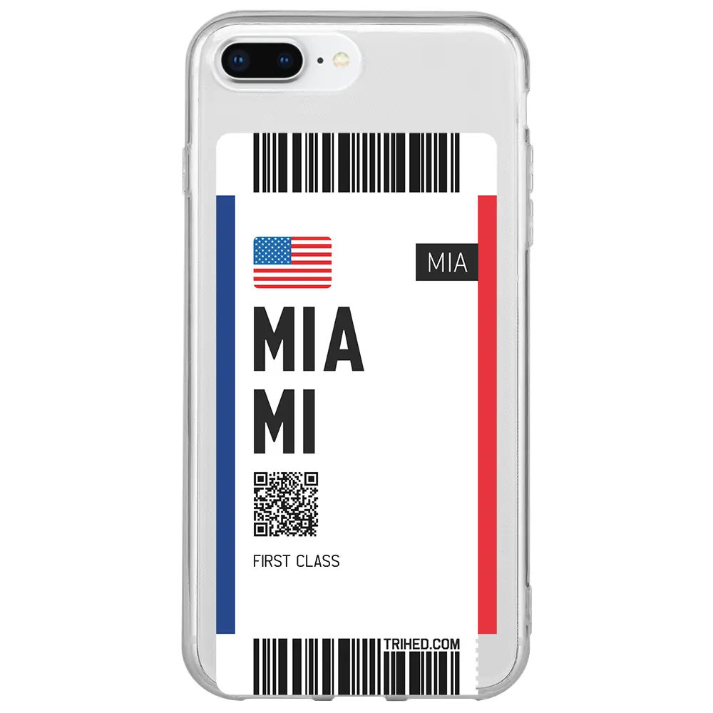 Apple iPhone 7 Plus Şeffaf Telefon Kılıfı - Miami Bileti