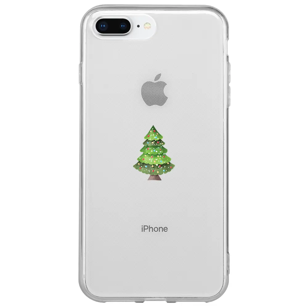 Apple iPhone 7 Plus Şeffaf Telefon Kılıfı - Mini Xmas Tree