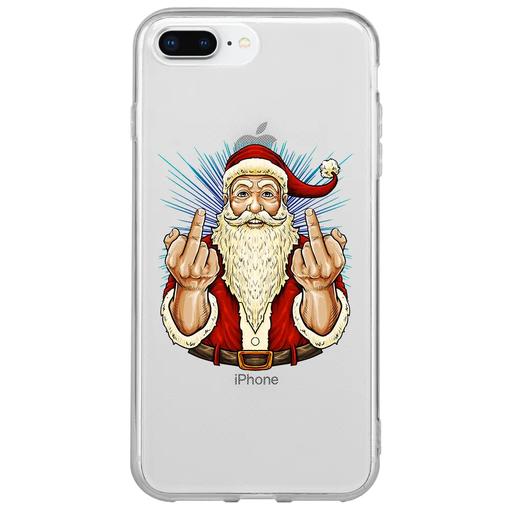Apple iPhone 7 Plus Şeffaf Telefon Kılıfı - Naughty Santa
