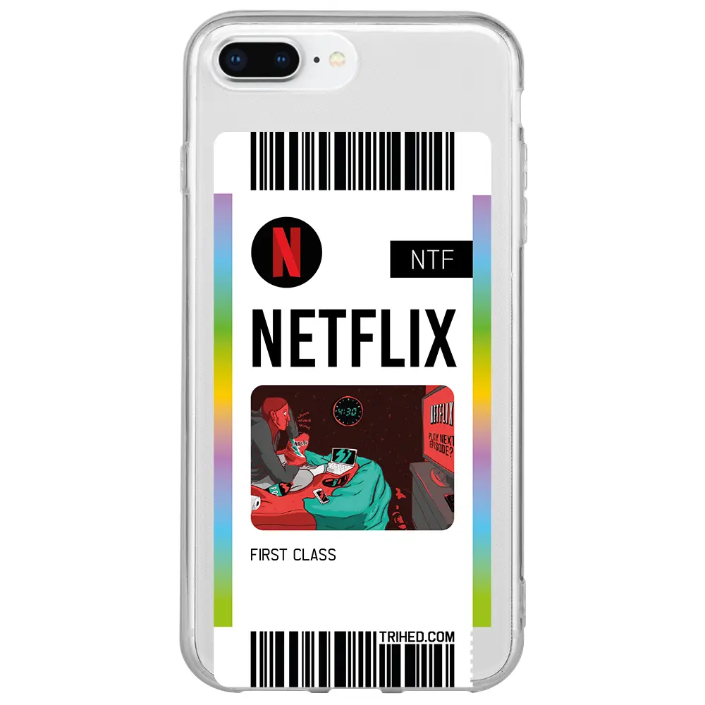 Apple iPhone 7 Plus Şeffaf Telefon Kılıfı - Netflix Bileti