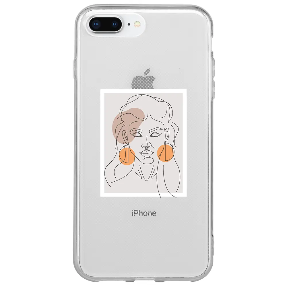 Apple iPhone 7 Plus Şeffaf Telefon Kılıfı - Orange Earrings