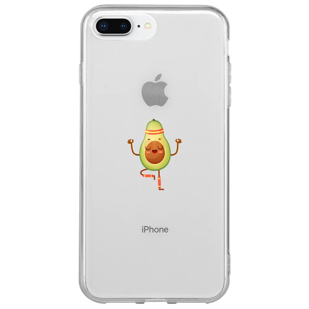 Apple iPhone 7 Plus Şeffaf Telefon Kılıfı - Peaceful Avokado