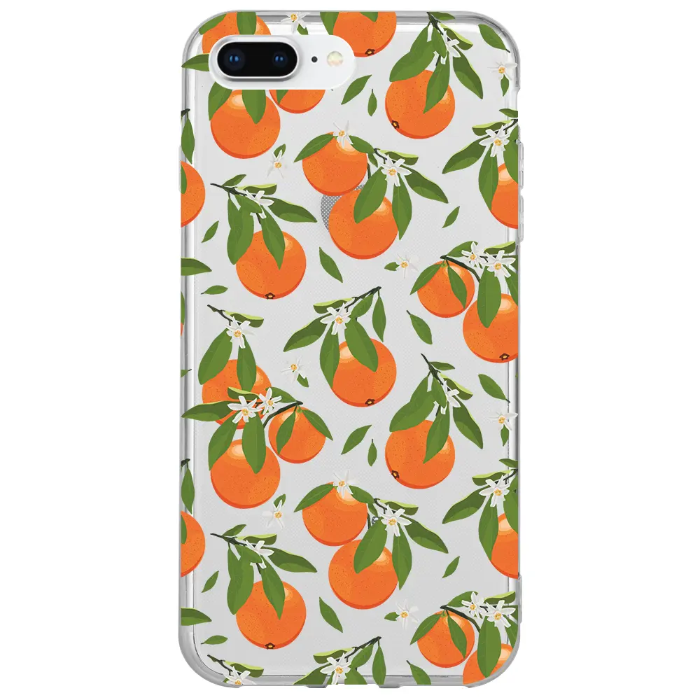 Apple iPhone 7 Plus Şeffaf Telefon Kılıfı - Portakal Bahçesi