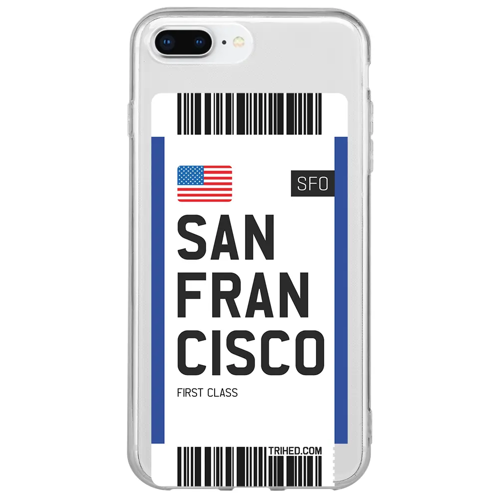 Apple iPhone 7 Plus Şeffaf Telefon Kılıfı - San Francisco Bileti