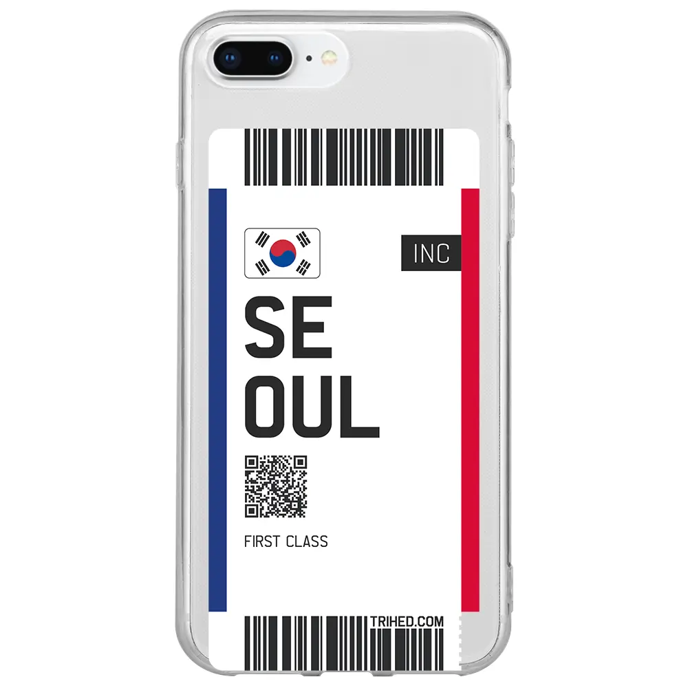 Apple iPhone 7 Plus Şeffaf Telefon Kılıfı - Seoul Bileti