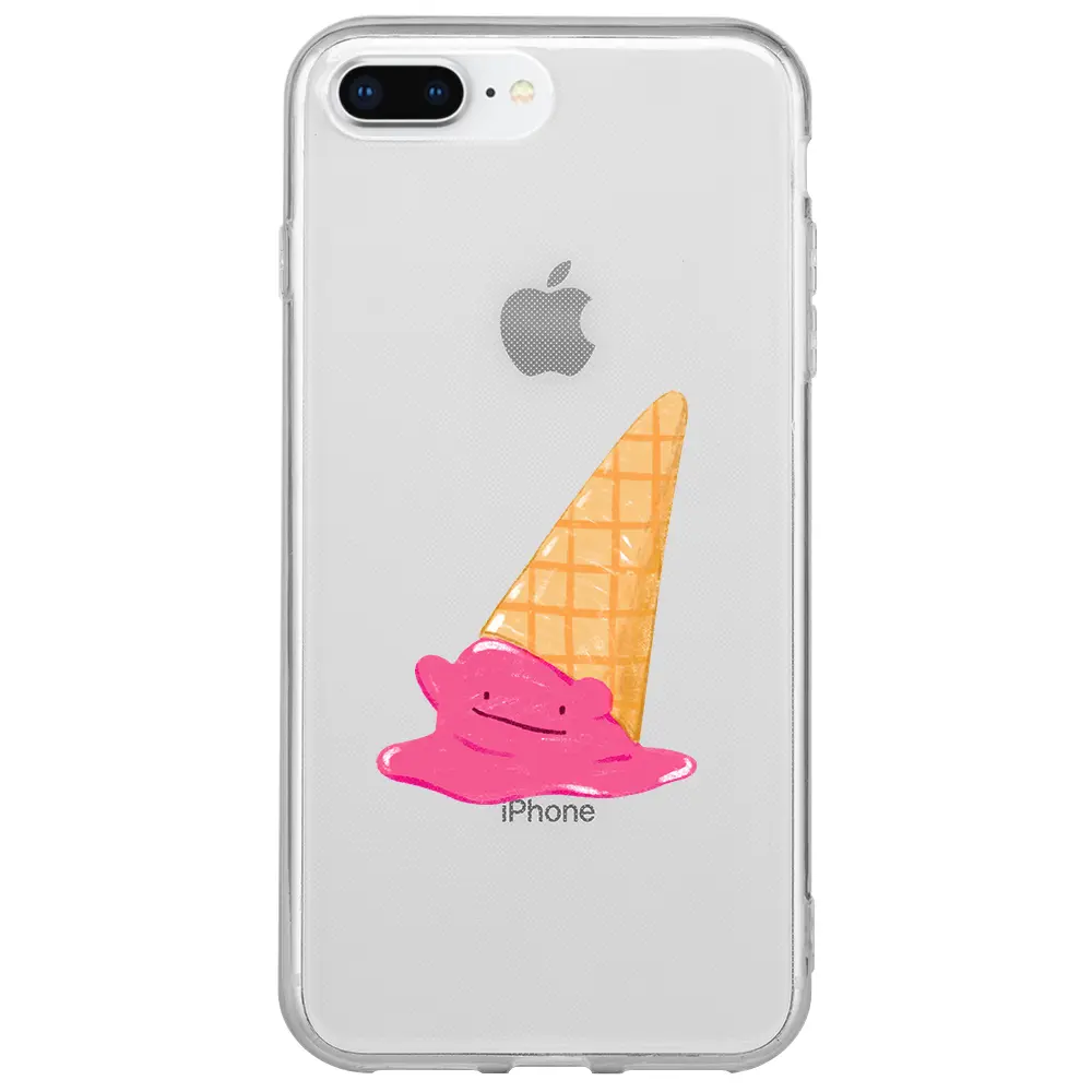 Apple iPhone 7 Plus Şeffaf Telefon Kılıfı - Sevimli Dondurma