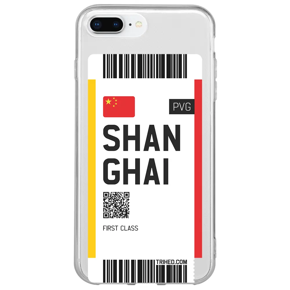 Apple iPhone 7 Plus Şeffaf Telefon Kılıfı - Shanghai Bileti