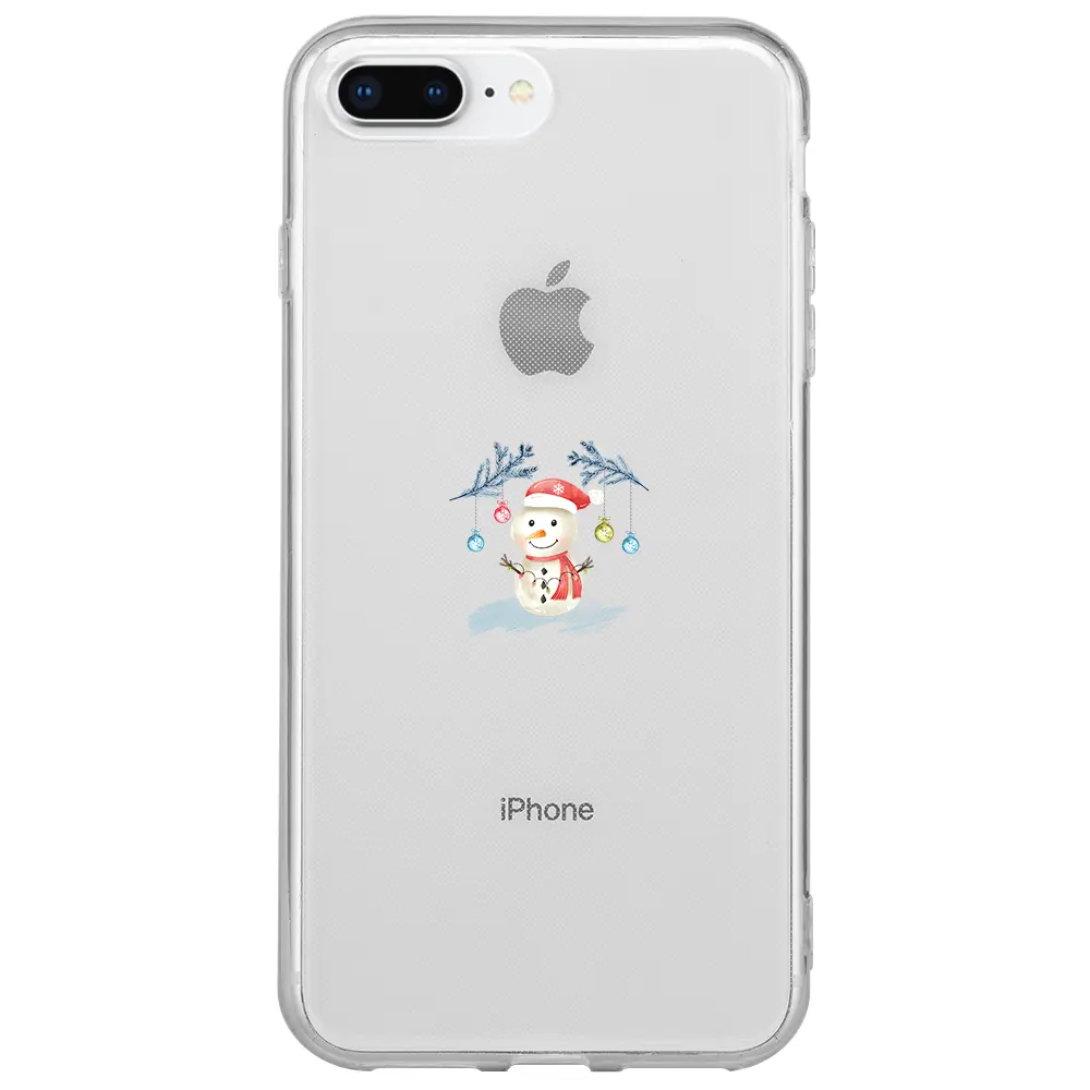 Apple iPhone 7 Plus Şeffaf Telefon Kılıfı - Sugar Snowman