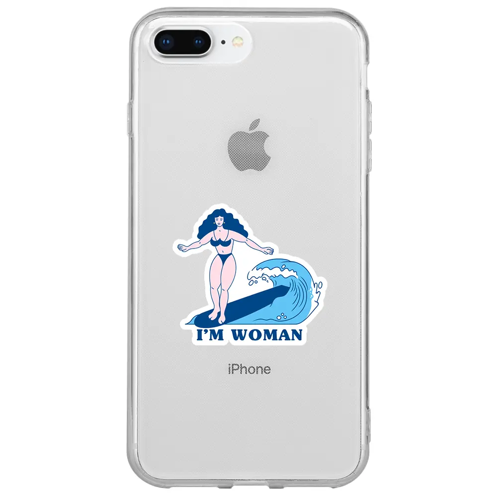Apple iPhone 7 Plus Şeffaf Telefon Kılıfı - Surf Queen