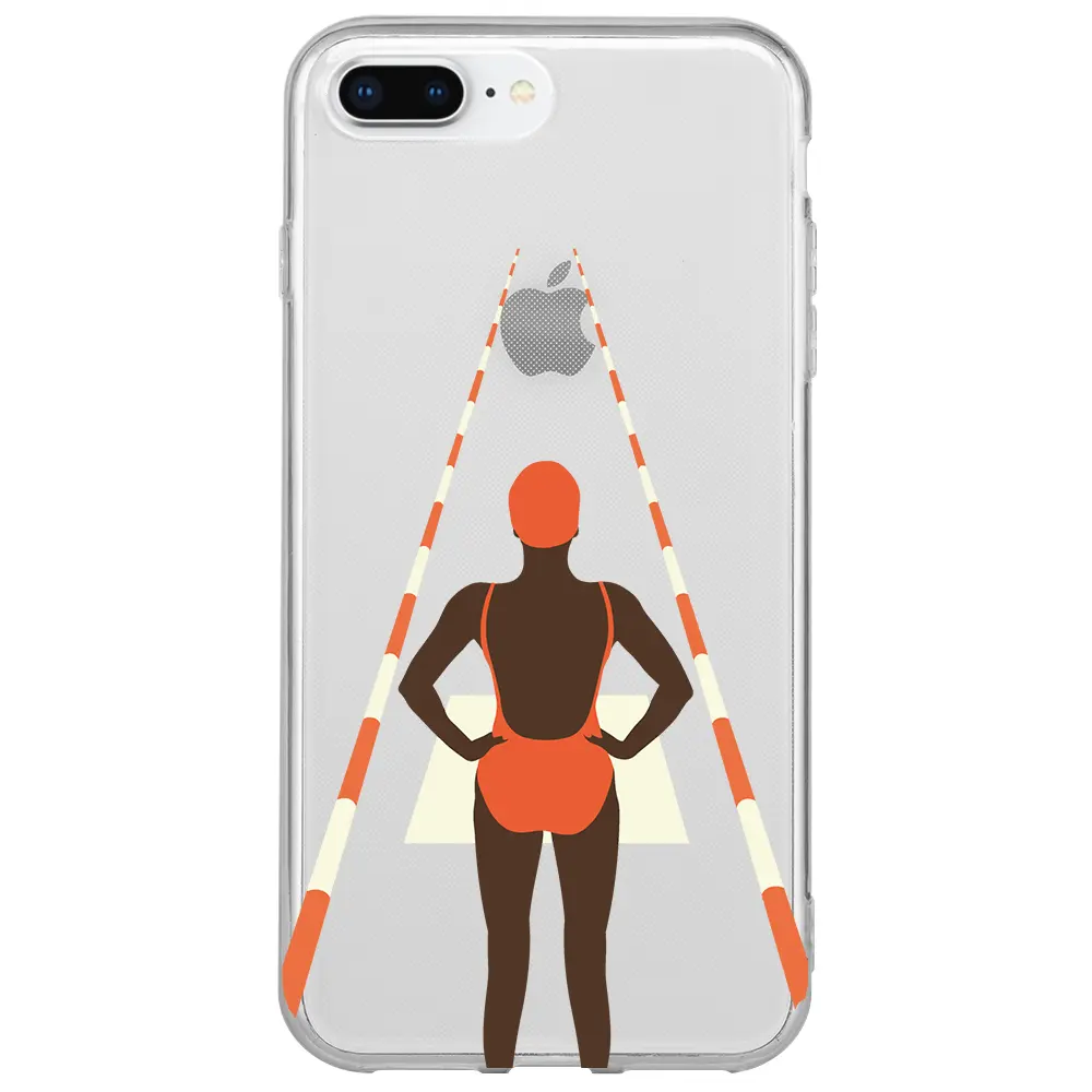 Apple iPhone 7 Plus Şeffaf Telefon Kılıfı - Swimmer