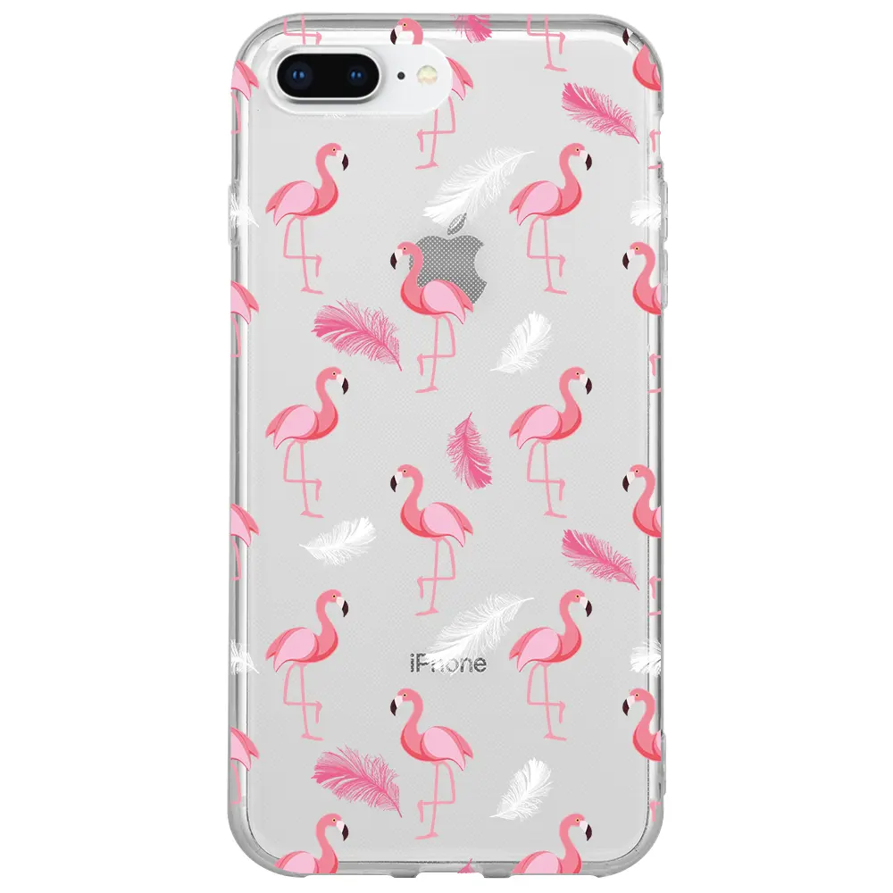 Apple iPhone 7 Plus Şeffaf Telefon Kılıfı - Tuy ve Flamingo