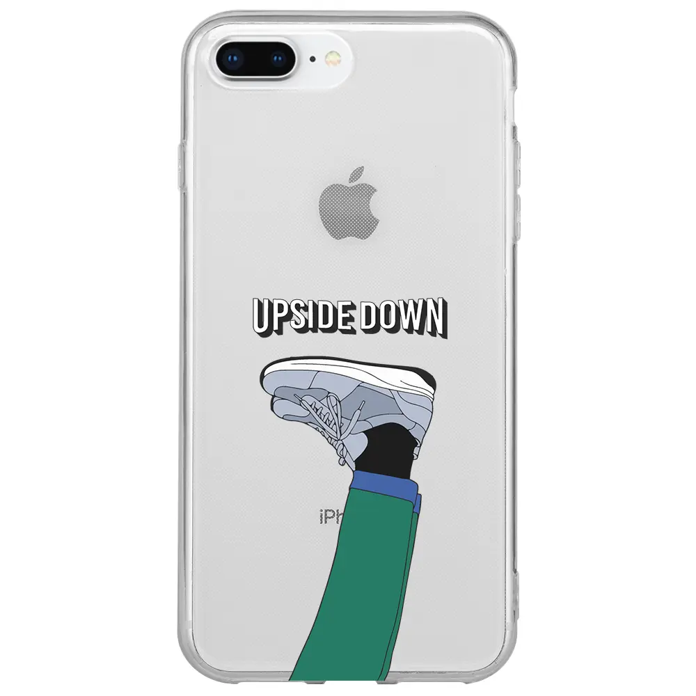 Apple iPhone 7 Plus Şeffaf Telefon Kılıfı - Upside Down