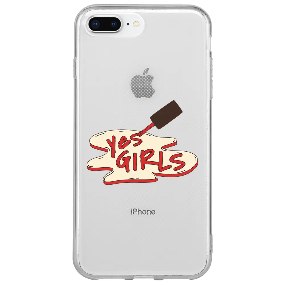 Apple iPhone 7 Plus Şeffaf Telefon Kılıfı - Yes Girls