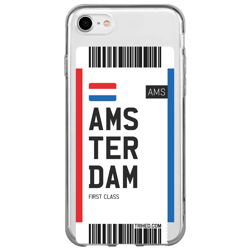 Apple iPhone 7 Şeffaf Telefon Kılıfı - Amsterdam Bileti