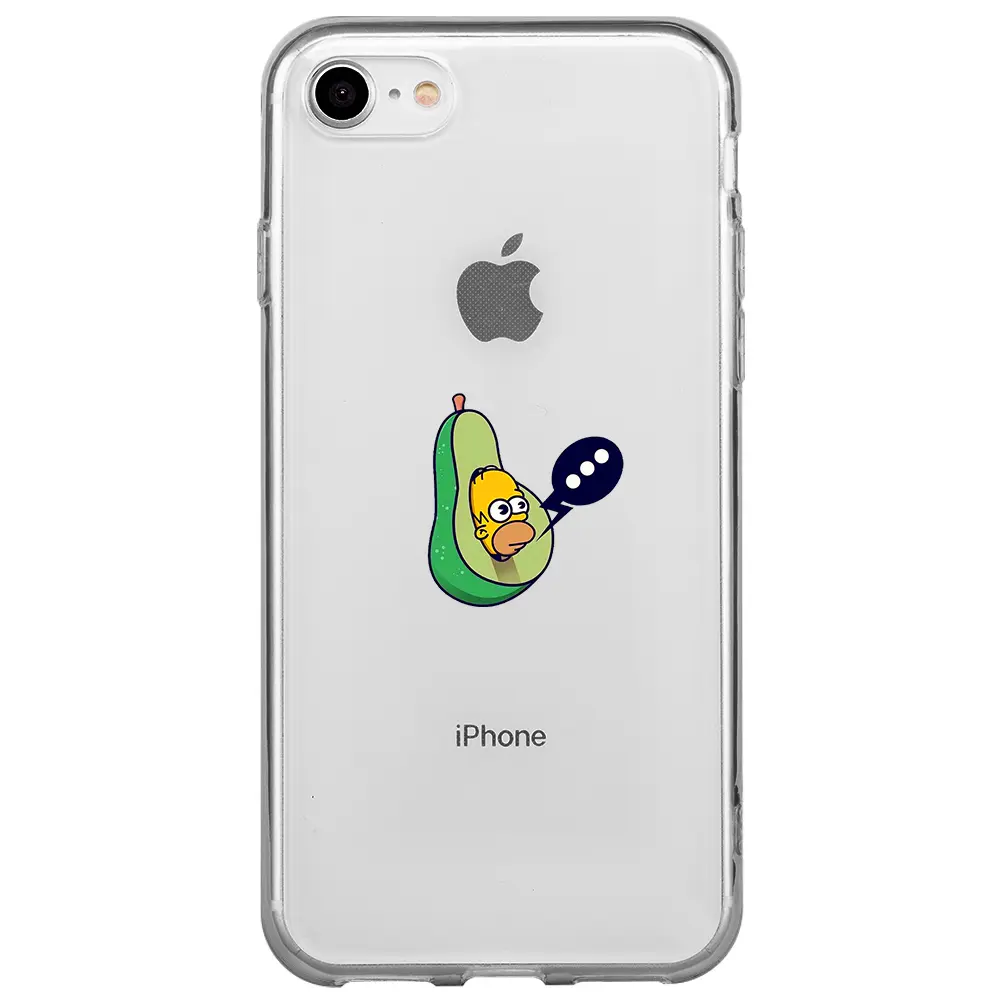 Apple iPhone 7 Şeffaf Telefon Kılıfı - Avokado Simpson