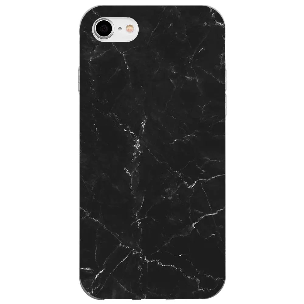 Apple iPhone 7 Şeffaf Telefon Kılıfı - Black Marble
