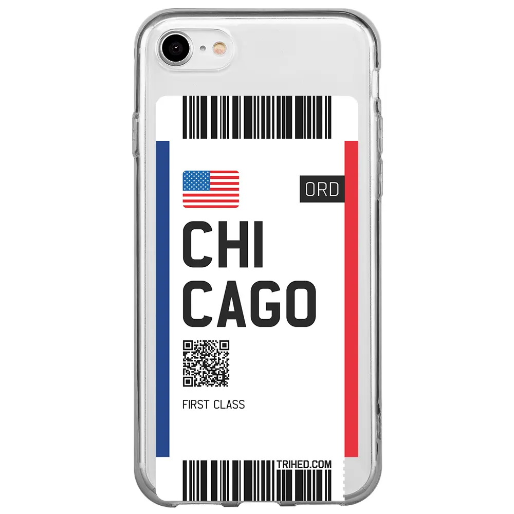 Apple iPhone 7 Şeffaf Telefon Kılıfı - Chicago Bileti