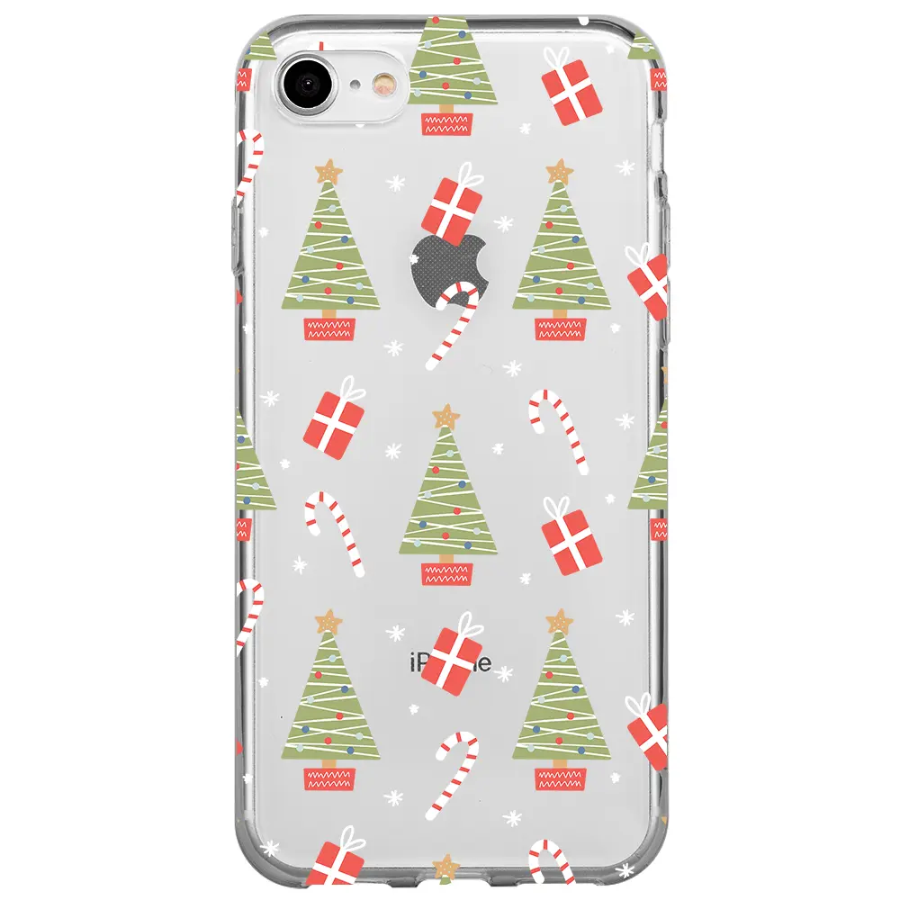 Apple iPhone 7 Şeffaf Telefon Kılıfı - Christmas Candy