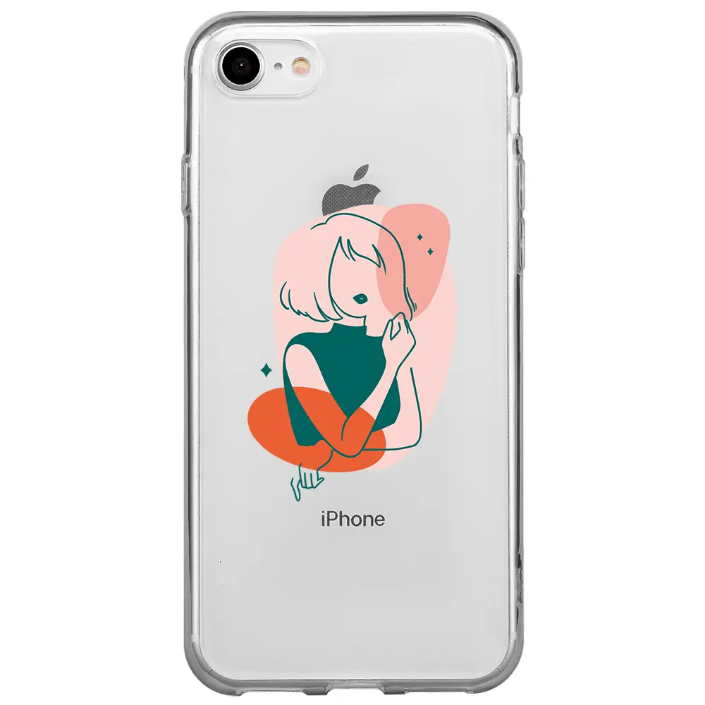 Apple iPhone 7 Şeffaf Telefon Kılıfı - Cute Girl