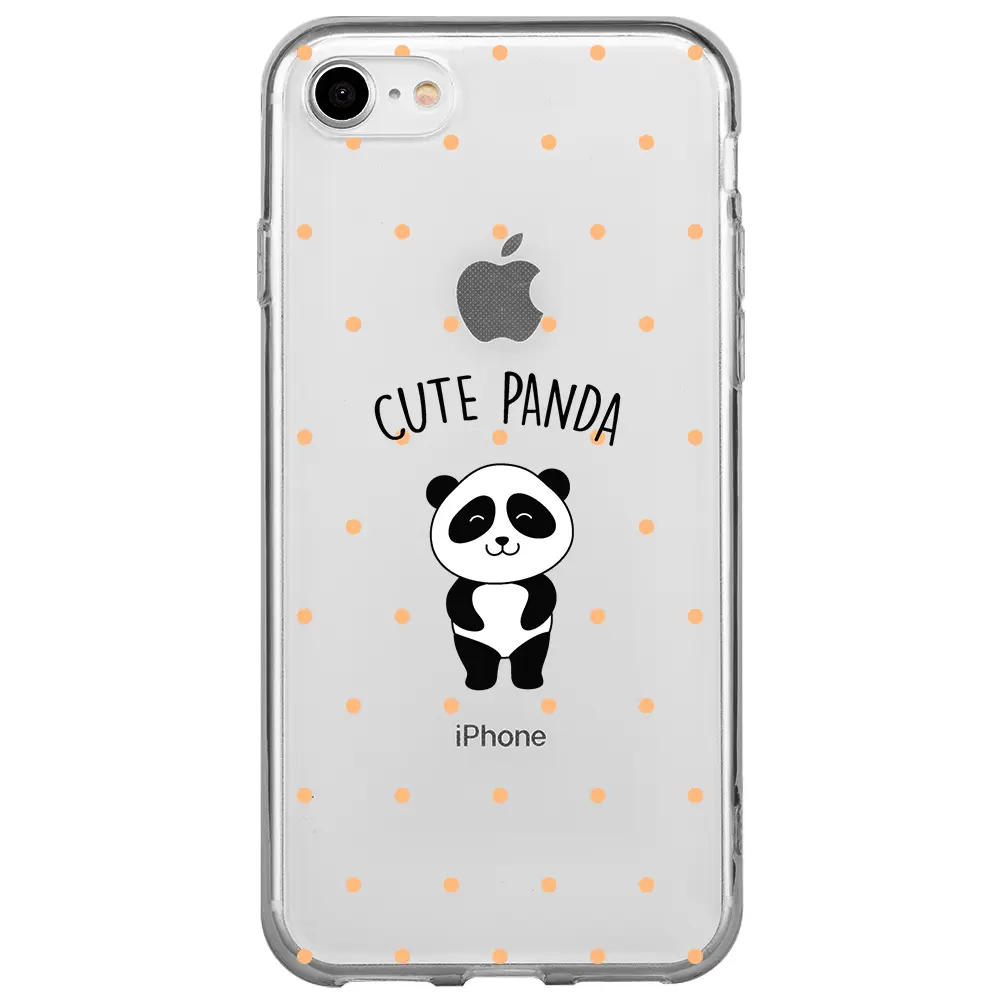 Apple iPhone 7 Şeffaf Telefon Kılıfı - Cute Panda