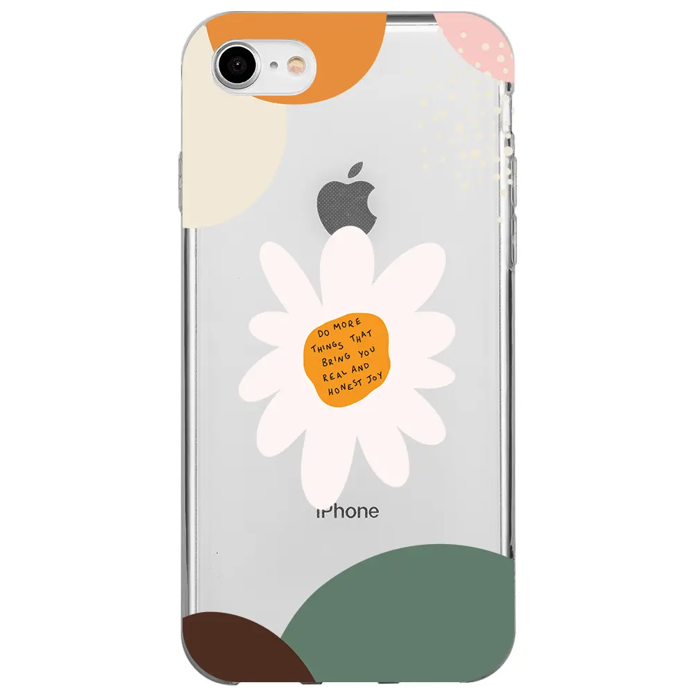 Apple iPhone 7 Şeffaf Telefon Kılıfı - Daisy Letters